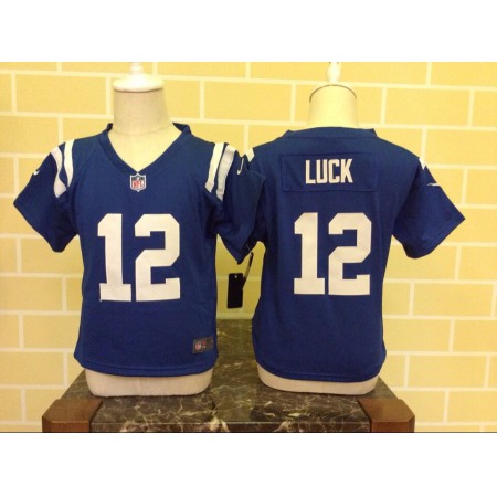 Toddler Indianapolis Colts #12 Andrew Luck Blue Stitched NFL Jersey
