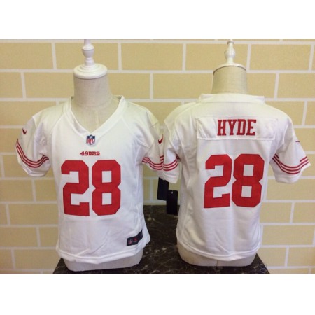 Toddler San Francisco 49ers #28 Carlos Hyde White Stitched NFL Jersey