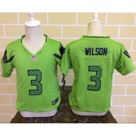 Toddler Seahawks #3 Russell Wilson Green Alternate Stitched NFL Elite Jersey