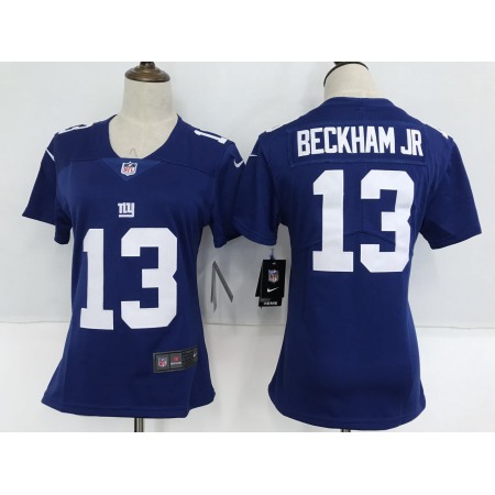 Women's New York Giants #13 Odell Beckham Jr Royal Blue Team Color Stitched NFL Vapor Untouchable Limited Jersey