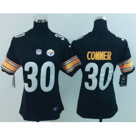 Women's Pittsburgh Steelers #30 James Conner Black Vapor Untouchable Limited Stitched NFL Jersey