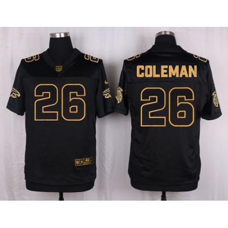 Falcons #26 Tevin Coleman Black Men's Stitched NFL Elite Pro Line Gold Collection Jersey