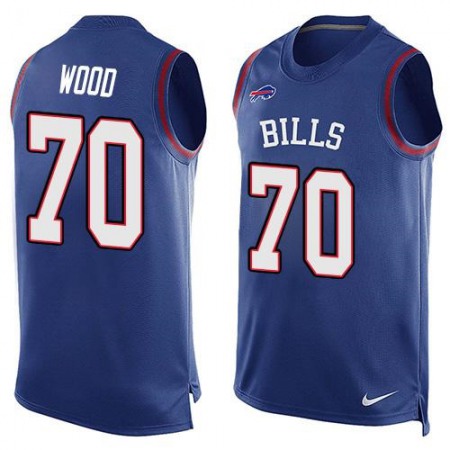 Bills #70 Eric Wood Royal Blue Team Color Men's Stitched NFL Limited Tank Top Jersey