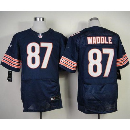 Bears #87 Tom Waddle Navy Blue Team Color Men's Stitched NFL Elite Jersey