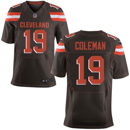 Browns #19 Corey Coleman Brown Team Color Men's Stitched NFL Elite Jersey