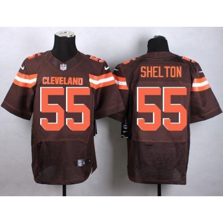 Browns #55 Danny Shelton Brown Team Color Men's Stitched NFL New Elite Jersey