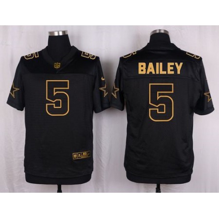Cowboys #5 Dan Bailey Black Men's Stitched NFL Elite Pro Line Gold Collection Jersey