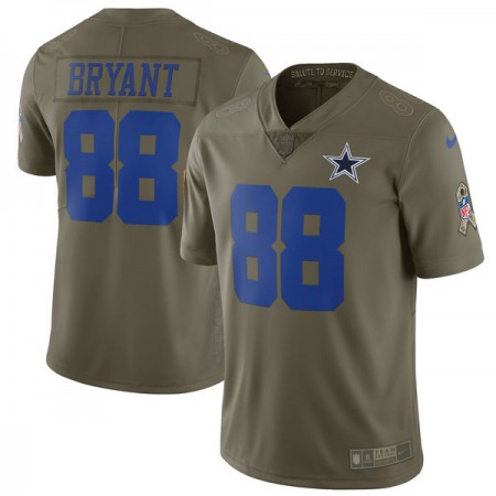 Men's Dallas Cowboys #88 Dez Bryant Olive Salute To Service Limited Stitched NFL Jersey