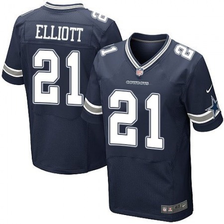 Cowboys #21 Ezekiel Elliott Navy Blue Team Color Men's Stitched NFL Elite Jersey