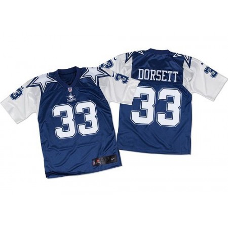 Cowboys #33 Tony Dorsett Navy Blue/White Throwback Men's Stitched NFL Elite Jersey
