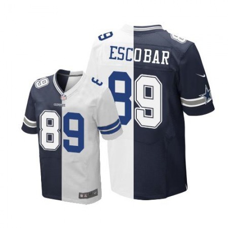 Cowboys #89 Gavin Escobar Navy Blue/White Men's Stitched NFL Elite Split Jersey