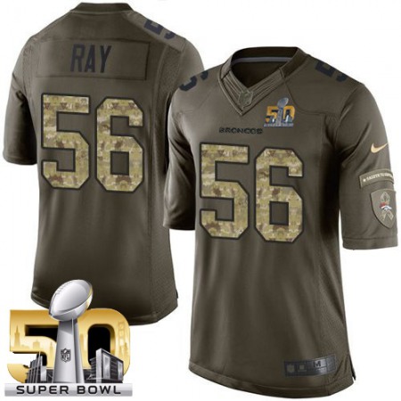 Broncos #56 Shane Ray Green Super Bowl 50 Men's Stitched NFL Limited Salute To Service Jersey