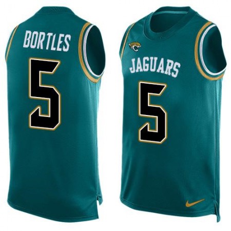 Jaguars #5 Blake Bortles Teal Green Team Color Men's Stitched NFL Limited Tank Top Jersey