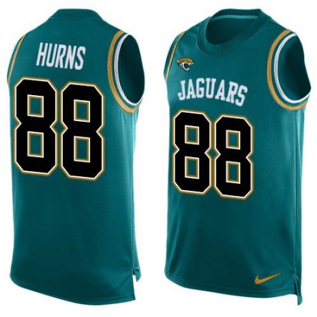 Jaguars #88 Allen Hurns Teal Green Team Color Men's Stitched NFL Limited Tank Top Jersey