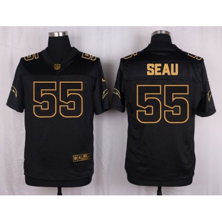 Chargers #55 Junior Seau Black Men's Stitched NFL Elite Pro Line Gold Collection Jersey