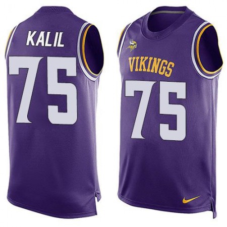 Vikings #75 Matt Kalil Purple Team Color Men's Stitched NFL Limited Tank Top Jersey