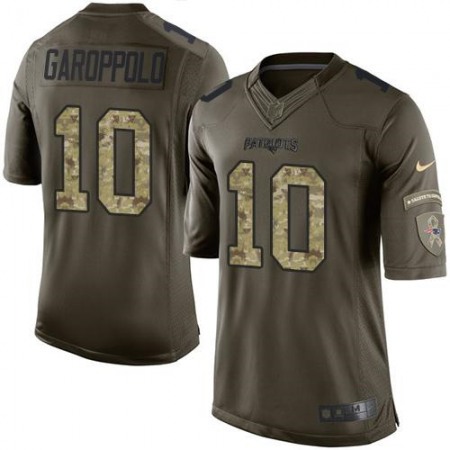 Patriots #10 Jimmy Garoppolo Green Men's Stitched NFL Limited Salute to Service Jersey