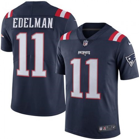 Patriots #11 Julian Edelman Navy Blue Men's Stitched NFL Limited Rush Jersey