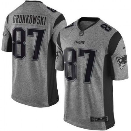 Patriots #87 Rob Gronkowski Gray Men's Stitched NFL Limited Gridiron Gray Jersey