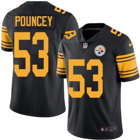 Steelers #53 Maurkice Pouncey Black Men's Stitched NFL Limited Rush Jersey