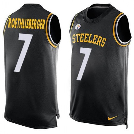 Steelers #7 Ben Roethlisberger Black Team Color Men's Stitched NFL Limited Tank Top Jersey