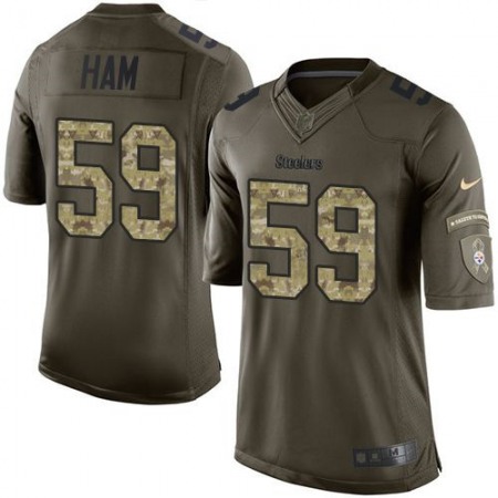 Steelers #59 Jack Ham Green Men's Stitched NFL Limited Salute to Service Jersey
