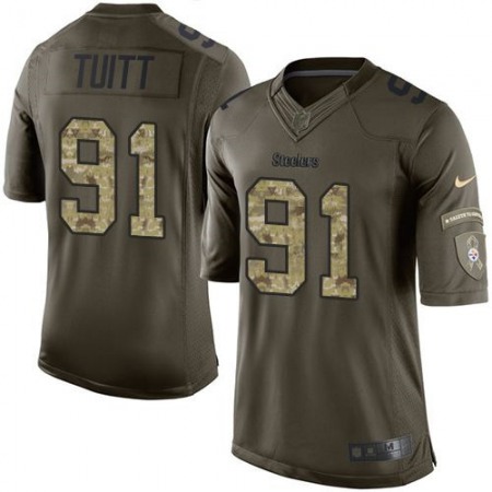 Steelers #91 Stephon Tuitt Green Men's Stitched NFL Limited Salute to Service Jersey