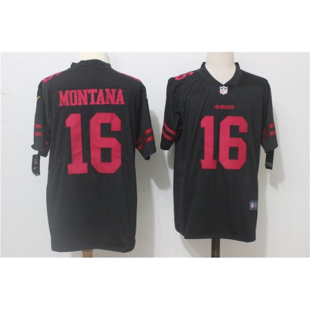 Men's San Francisco 49ers #16 Joe Montana Black Alternate Stitched NFL Vapor Untouchable Limited Jersey