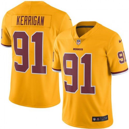 Redskins #91 Ryan Kerrigan Gold Men's Stitched NFL Limited Rush Jersey