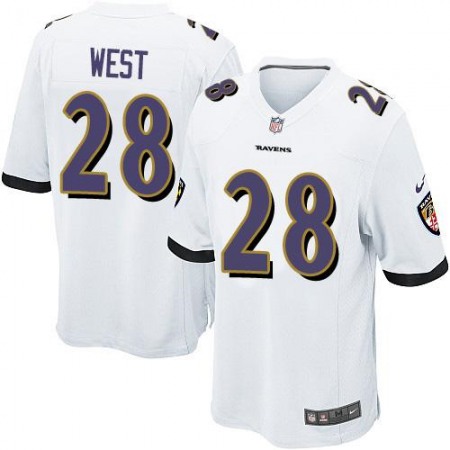 Ravens #28 Terrance West White Youth Stitched NFL New Elite Jersey