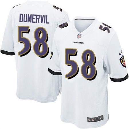 Ravens #58 Elvis Dumervil White Youth Stitched NFL New Elite Jersey