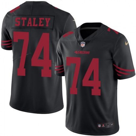 49ers #74 Joe Staley Black Youth Stitched NFL Limited Rush Jersey