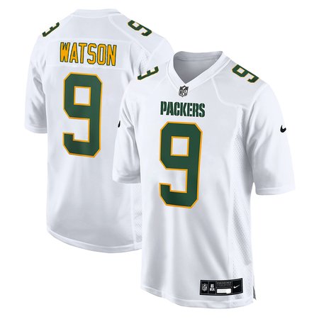 Youth Green Bay Packers #9 Christian Watson Nike Tundra White Fashion Game Jersey