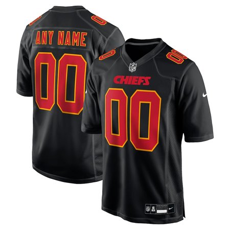 Men's Kansas City Chiefs Custom Carbon Black Fashion Game Jersey