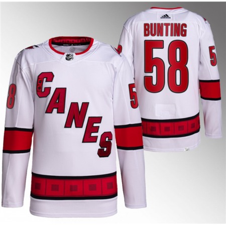 Men's Carolina Hurricanes #58 Michael Bunting White Stitched Jersey