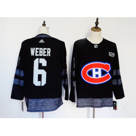 Men's Montreal Canadiens #6 Shea Weber Black 1917-2017 100th Anniversary Stitched NHL Jersey