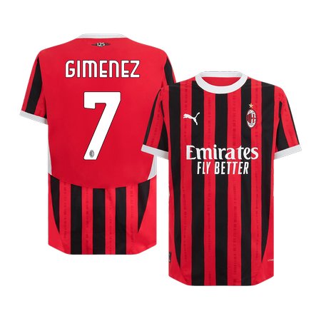 Men's GIMENEZ #7 AC Milan Home Authentic Soccer Jersey 2024/25
