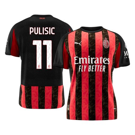 Men's PULISIC #11 AC Milan Home Replica Soccer Jersey 2025/26