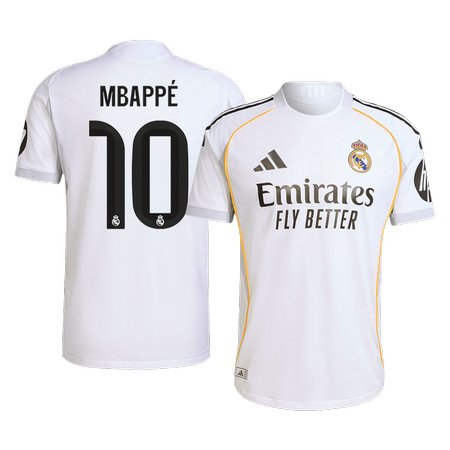 Men's MBAPPÉ #10 Real Madrid Home Replica Soccer Jersey 2025/26