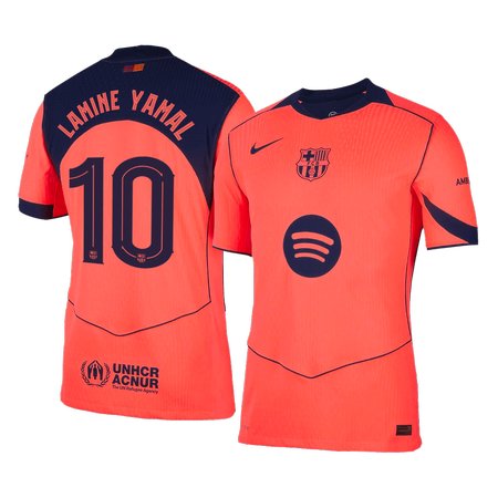 Men's LAMINE YAMAL #10 Barcelona Third Away Authentic Soccer Jersey - UCL 2025/26
