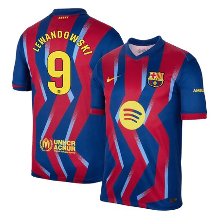 Men's LEWANDOWSKI #9 Barcelona Fourth Away Replica Soccer Jersey 2025/26