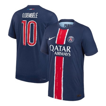 Men's O.DEMBÉLÉ #10 PSG Home Authentic Jersey - UCL 2024/25