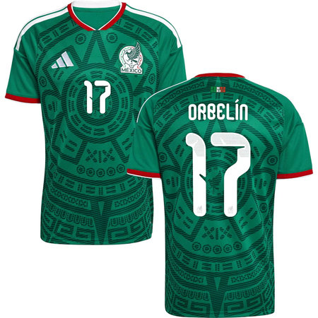 Kid's ORBELÍN #17 Mexico Home Replica Jersey World Cup 2026