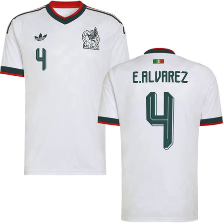 Kid's E.ALVAREZ #4 Mexico Away Replica Jersey World Cup 2026