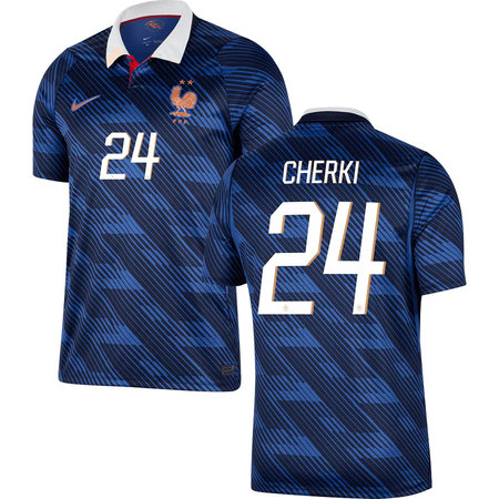 Men's CHERKI #24 France Home Replica Jersey World Cup 2026