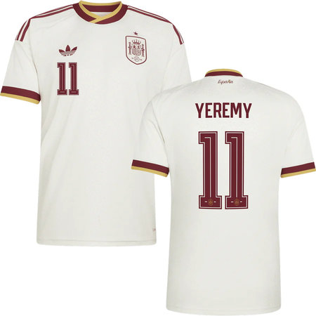Kid's YEREMY #11 Spain Away Replica Jersey World Cup 2026