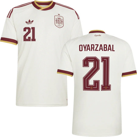 Kid's OYARZABAL #21 Spain Away Replica Jersey World Cup 2026