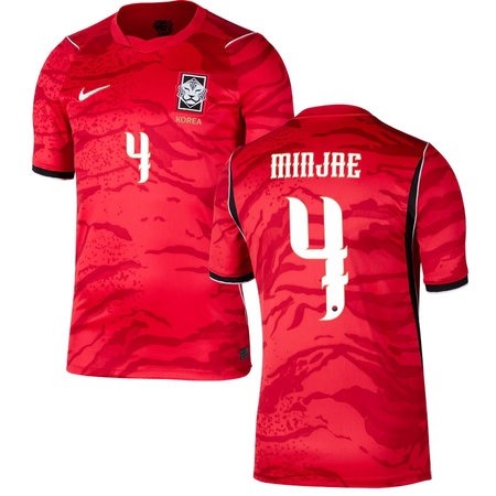 Kid's MINJAE #4 South Korea Home Replica Jersey World Cup 2026
