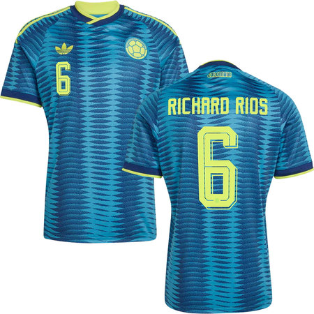 Kid's Richard Rios #6 Colombia Away Replica Jersey World Cup 2026