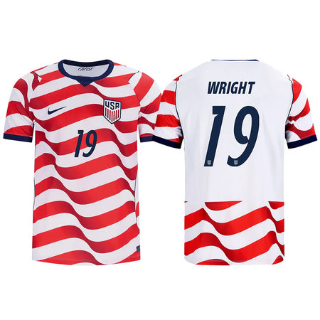 Kid's Haji Wright #19 USA Home Stadium Replica Jersey World Cup 2026